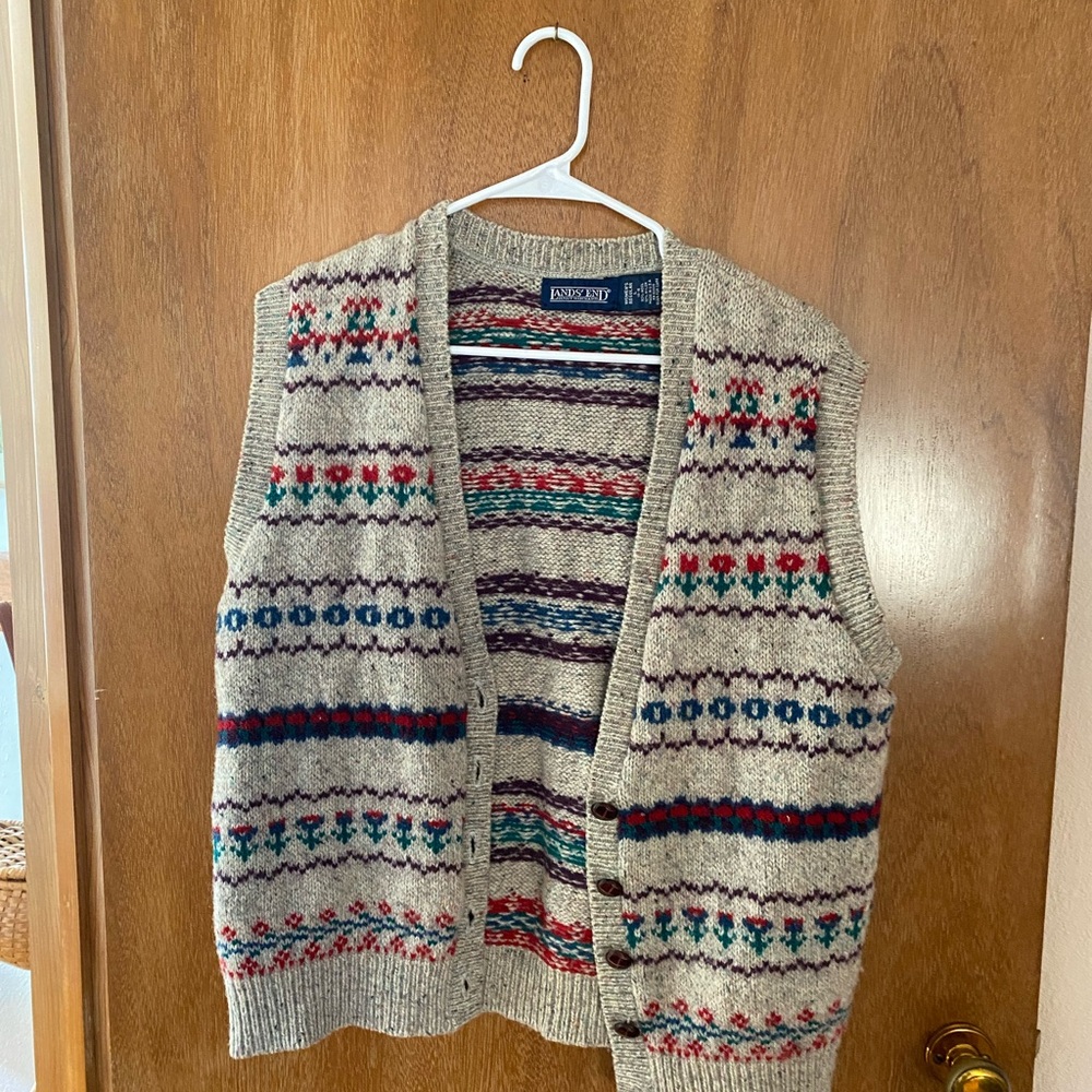 Vintage Land’s End Tulip Knit Vest